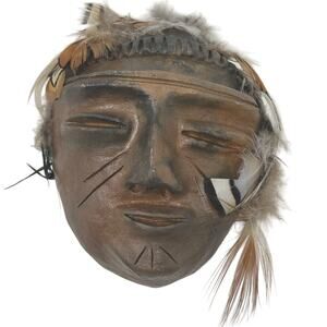 Handmade TerraCotta Clay Mask, Carved Cultural Hanging Decor